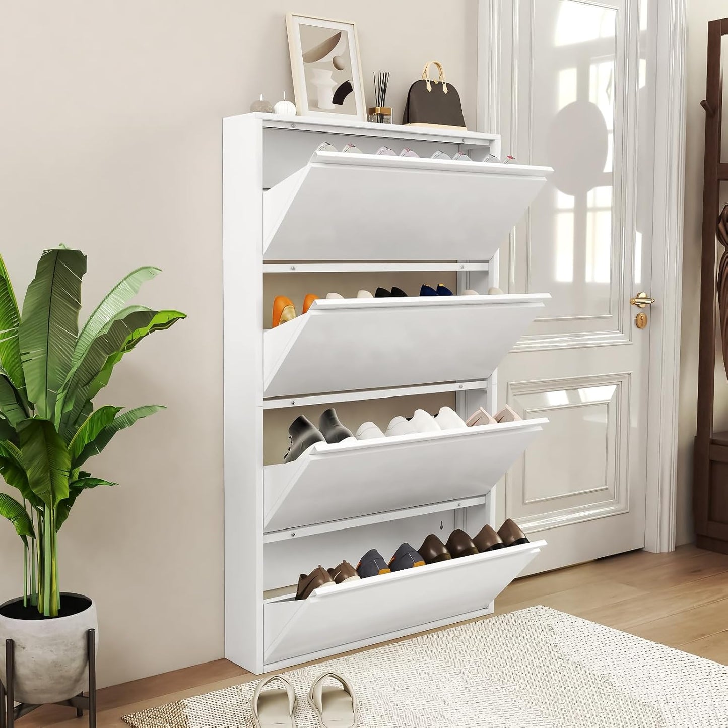 LUCYPAL Organisateur de chaussures moderne en métal - Fixation murale