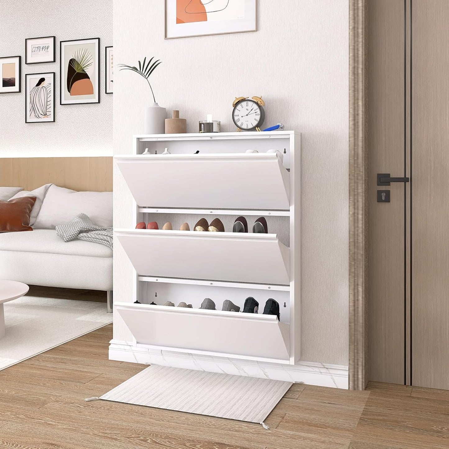 LUCYPAL Organisateur de chaussures moderne en métal - Fixation murale