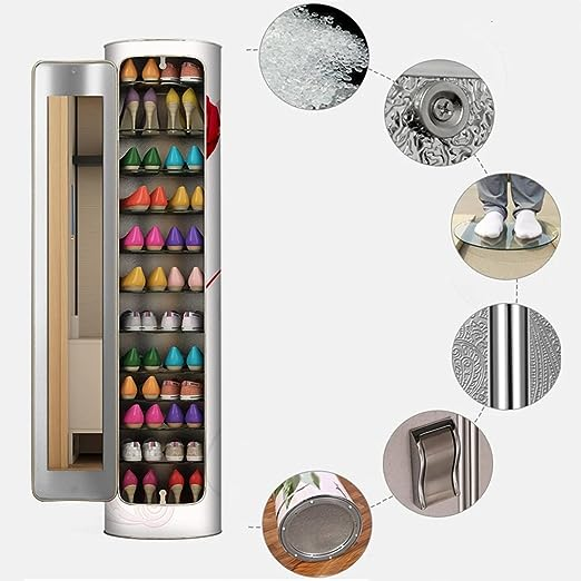 👟✨ Armoire à chaussures rotative avec miroir et désodorisant – Grande capacité et hygiénique !