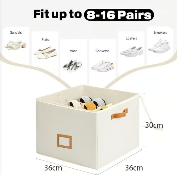 Boîte de rangement en tissu pour chaussures