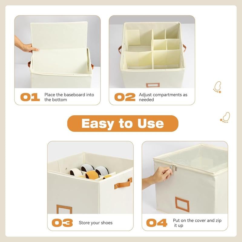 Boîte de rangement en tissu pour chaussures