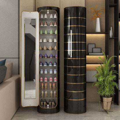 👟✨ Armoire à chaussures rotative avec miroir et désodorisant – Grande capacité et hygiénique !
